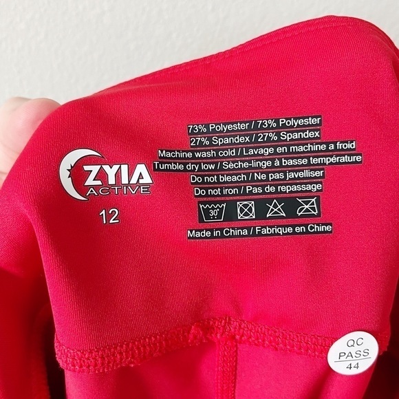 ZYIA Active Red Royalty Stripe Light n Tight High-Rise 7/8 Leggings Size 12 EUC - Picture 13 of 13
